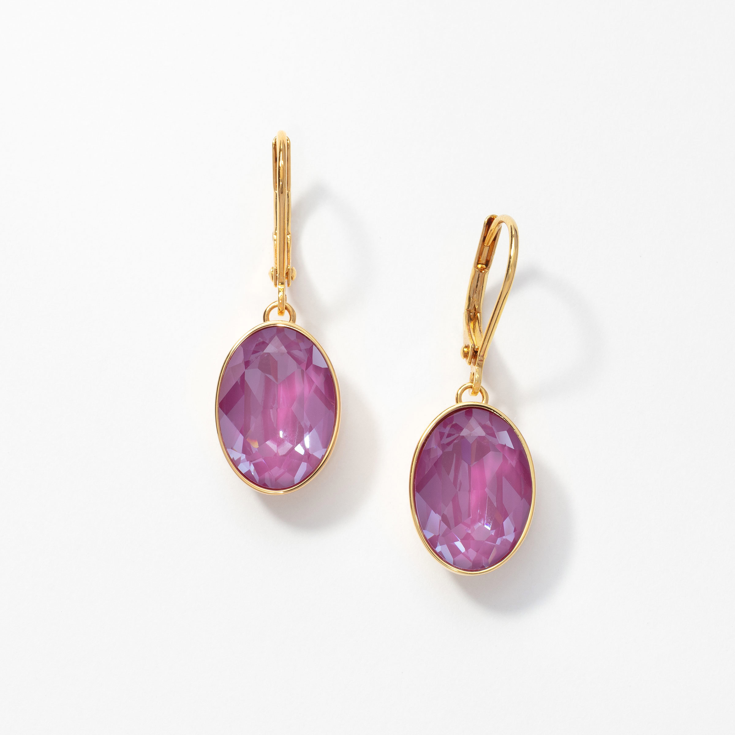 Golden Orchid Oval Earrings